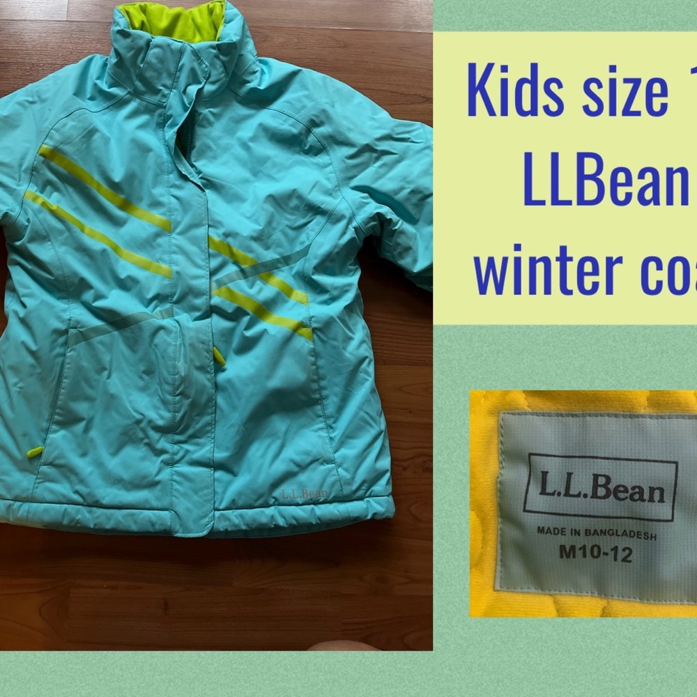 L.L.Bean Kids Blue and Yellow Winter Coat